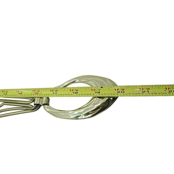 Chicos Multistrand Necklace Abstract Large Oval Pendant 40" Adjustable Gold Tone - Picture 8 of 9